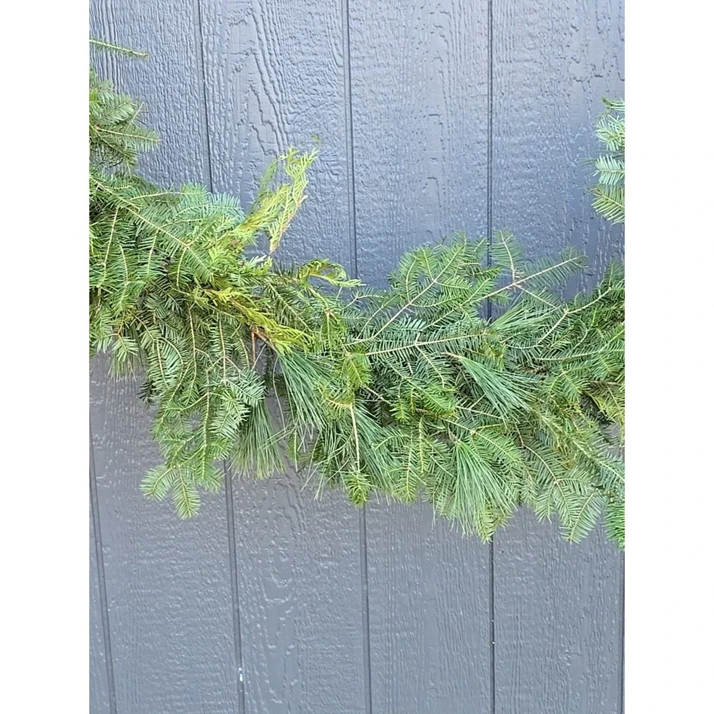 8 FT Christmas‎ Garland Fresh Homemade Balsam Mixed for Outdoor Decoration